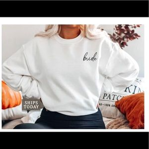 “Bride” white crewneck sweatshirt